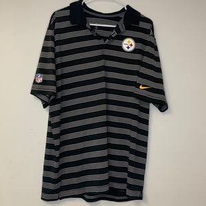 NFL Pittsburgh Steelers Mens XL NIKE  Polo Shirt. Color- black -  size XL